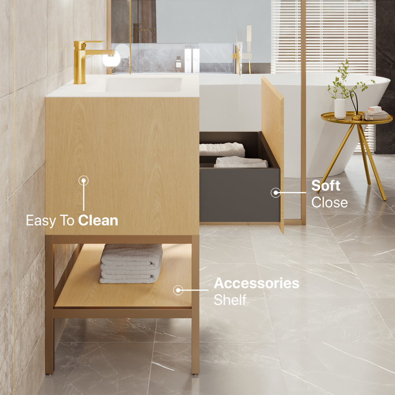 Lina 30'' Single Bathroom Vanity with Solid Surface Top