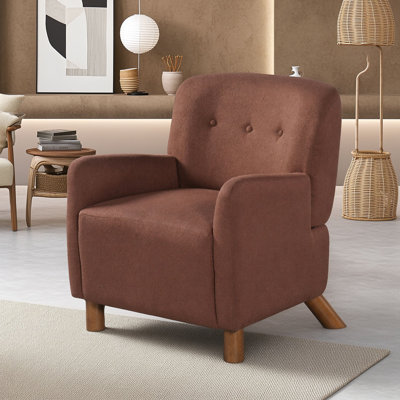 Fauteuil d'appoint rembourré avec siège et accoudoirs rembourrés pour salon, chambre et bureau
