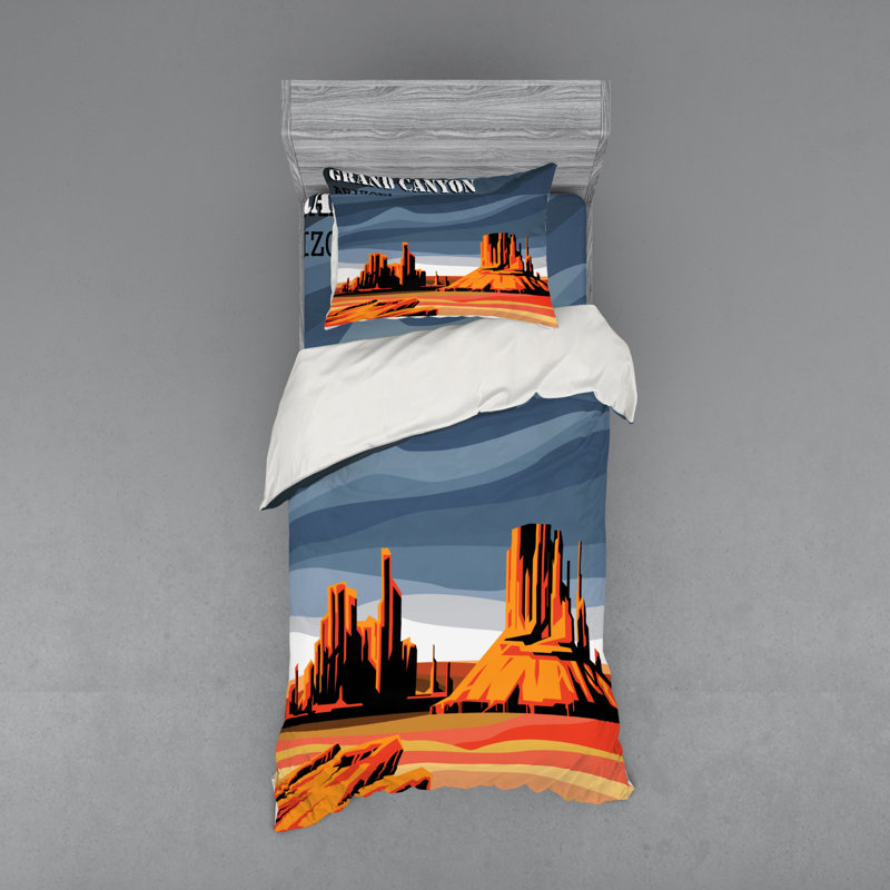 Ensemble de housse de couette en microfibre Canyon, Housse de couette simple TG + 2 pièces supplémen