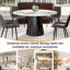 Table de salle à manger moderne 59,05 "en pierre artificielle ronde en acier au carbone pouvant accueillir 6 à 8 personnes-129878983