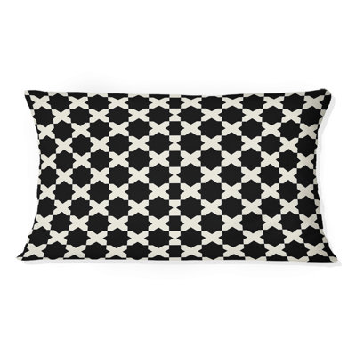 Coussin noir moderne Houndstooth IV - Modern