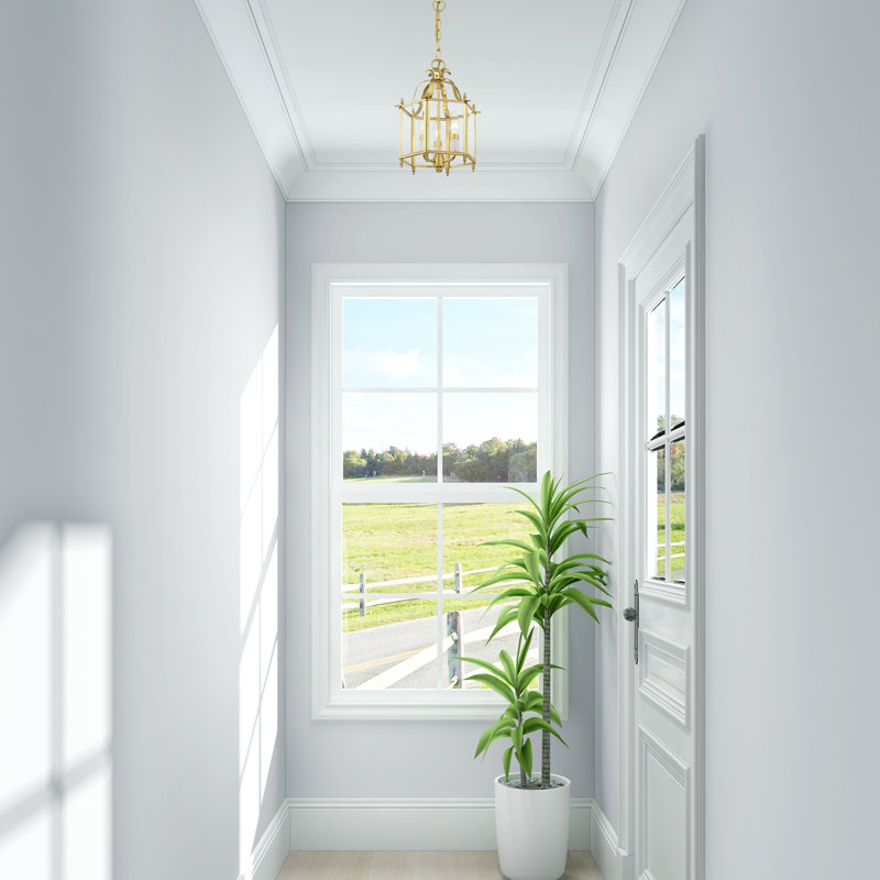 Luminaire suspendu géométrique 3 lumières Djamshid, Verre biseauté transparent, Laiton poli