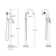 Freestanding Tub Faucet, 1 Handle Floor Mounted Waterfall Tub Filler with Diverter