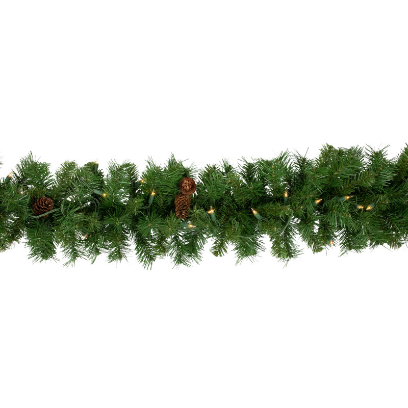 Pre-Lit Dakota Red Pine Artificial Christmas Garland, 12" H x 12" W x 108" D, 240, Dura