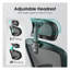 Chaise de bureau ergonomique avec support lombaire réglable - Chaise de bureau en filet à dossier haut avec accoudoirs relevables à 90 ° et appui-tête rotatif à 30 ° pour le bureau personnel-944593499-944593446