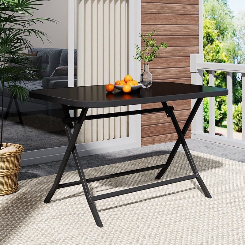 6 - Person Patio Dining Set with Rectangular Table, 72 cm H x 120 cm W x 80 cm D 