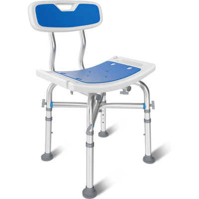 Heavy Duty Shower Chair With Back 550Lb, Height Adjustable Bath Seat With EVA Pad, Anti-Slip Shower Bench Bathtub Stool For Elderly, Senior, Handicap -  Rebrilliant, 01D329688D3B40FE9F04E61CAC4C0AA1