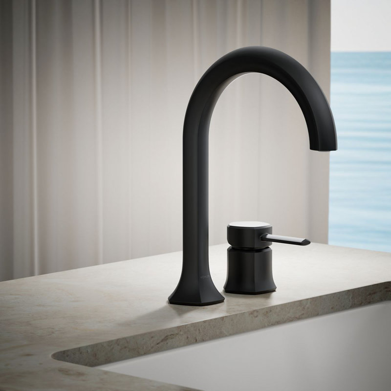 Occasion 2.25" W x 3.38" H Bathroom Faucet Handle, Matte Black