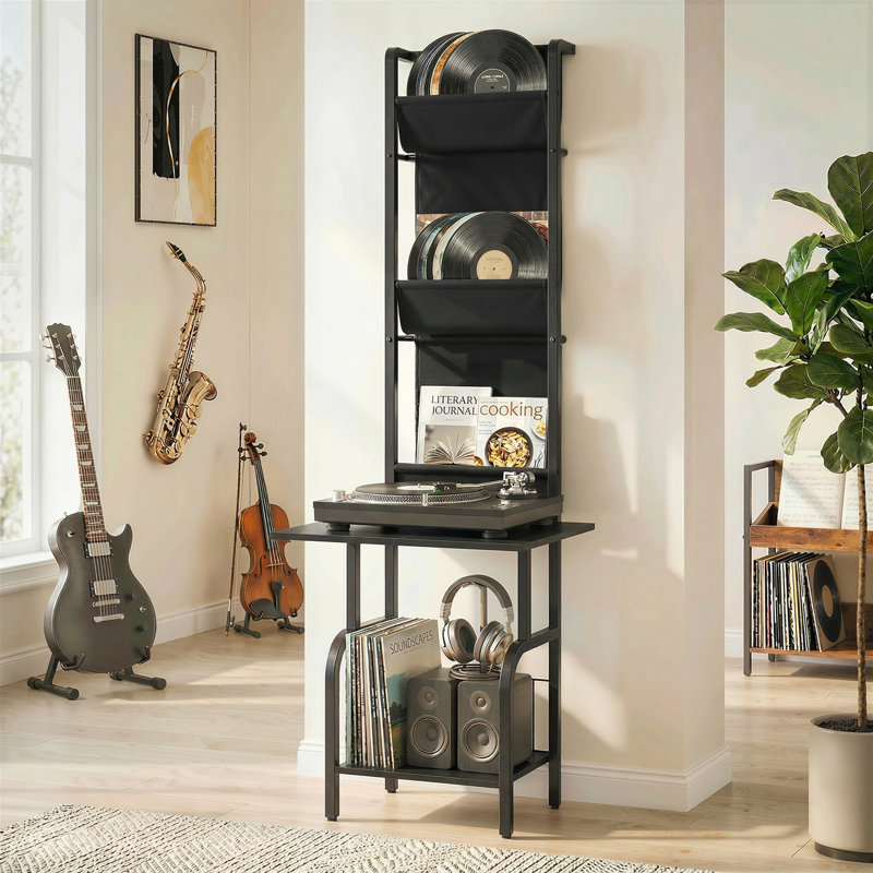 144 cm H Media Shelves, Black