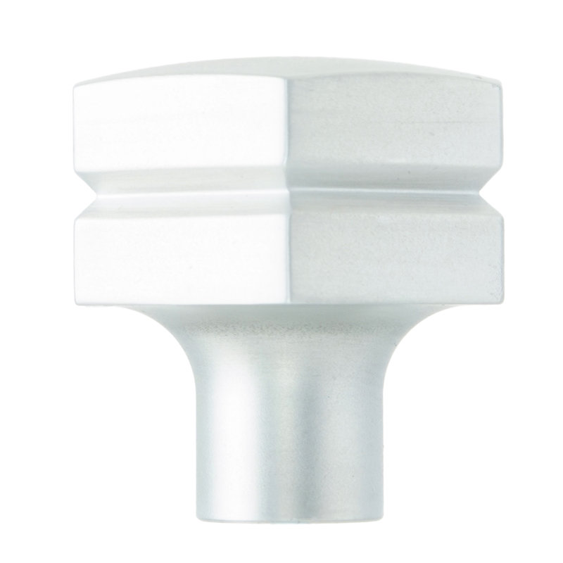 Hexagon large aluminum knob, in Satin Nickel, Satin