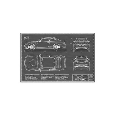 " BMW M3 (E92) Black " Print