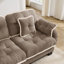 Canapé en chenille en forme de U avec repose-pieds mobile et garniture pompon-120734147-120734150