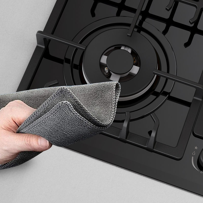 Empava 24 in. 4 Burners Recessed Gas on Glass Cooktop in Black, with LP Convertible, CSA Certified, Kitchen Stove