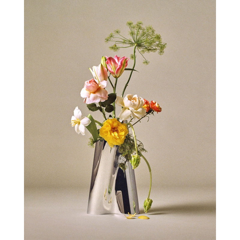 LITUUS Vase, Medium, in stainless steel, 13.45" H x 6.73" W x 6.61" D