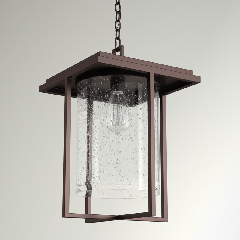 Luminaire suspendu d'extérieur 1 lumière de 8 po de largeur Blackburn, Bronze