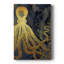 Octopus Ink Gold & Blue I, toile tendue avec châssis de qualité supérieure - prête à être accrochée-858313346