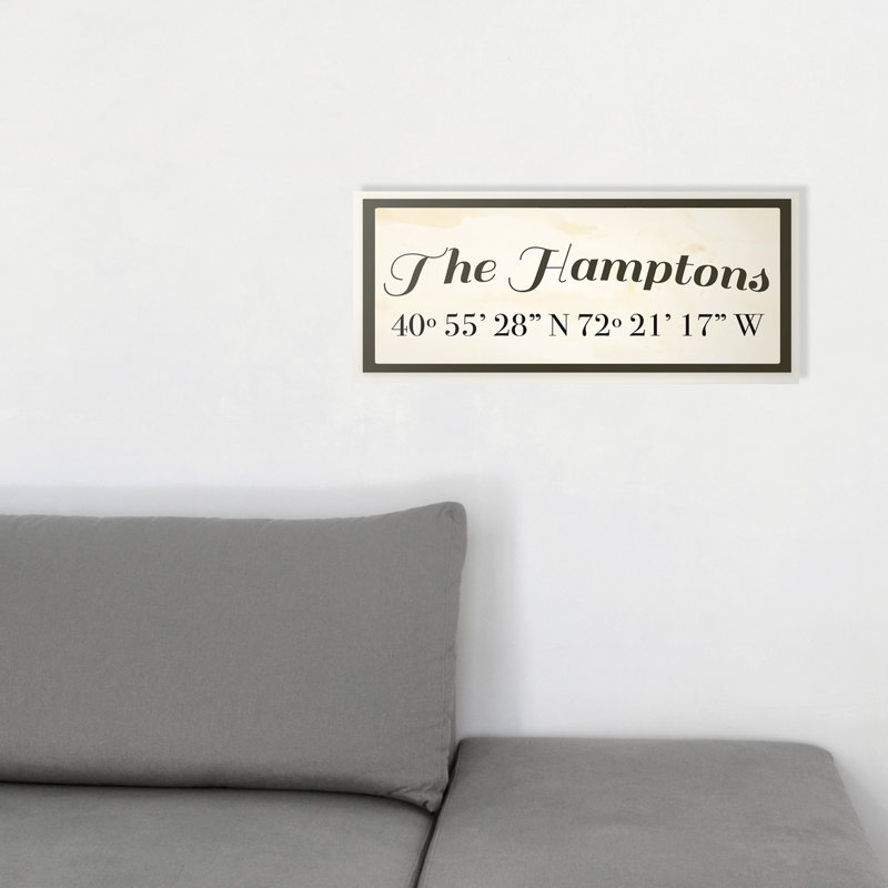«The Hamptons» par Daphne Polselli, reproduction d'art textuel sur toile, H 7 po x l 17 po, Plaque murale