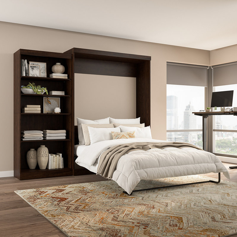 Arlex Queen Bed with Storage Unit (101W), New Chocolate
