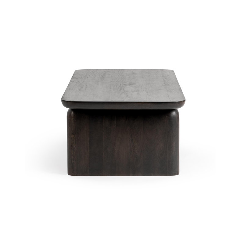 Chloe Solid Wood Sled Coffee Table, Truffle Roast