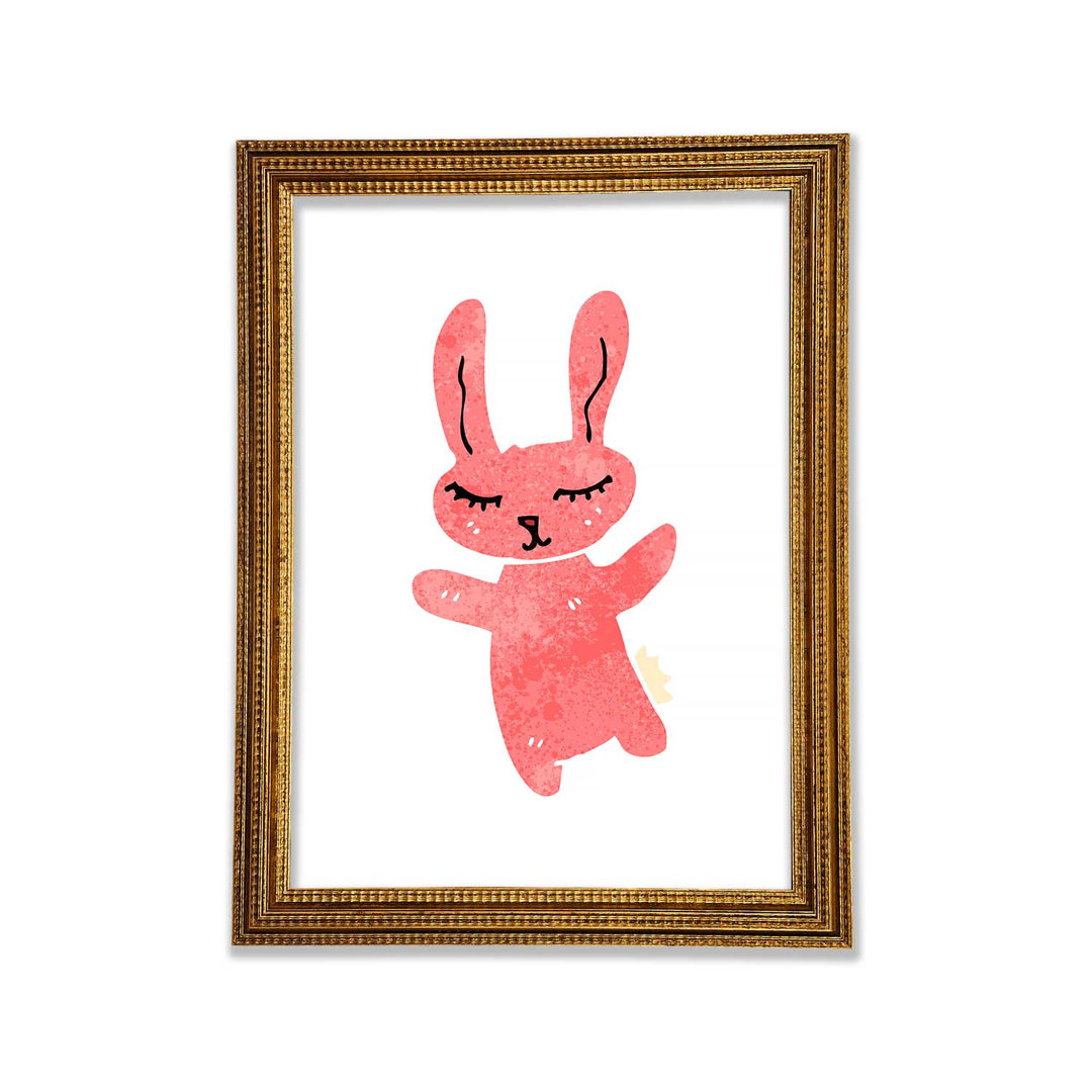 Pink Bunny Hug - Einzelne Bilderrahmen Kunstdrucke