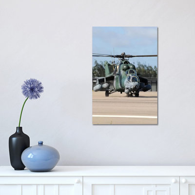 Brazilian Air Force Mil Mi-35 Combat Helicopter Taxiing at Natal Air Force Base, Brazil 1 Piece Wrapped Canvas Wall Art