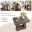 Ensemble de 2 tables d'appoint modernes à 2 niveaux de 24 po, tables de bout étroites en bois avec base trapézoïdale et finition en grain de bois de ferme-594006723