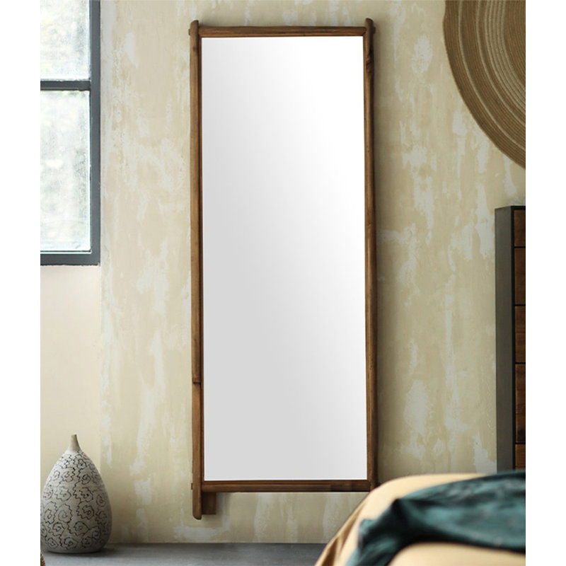 Miroir autoportant pleine grandeur rustique en bois récupéré