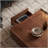 Square Walnut Coffee Table with Two Storage Drawers