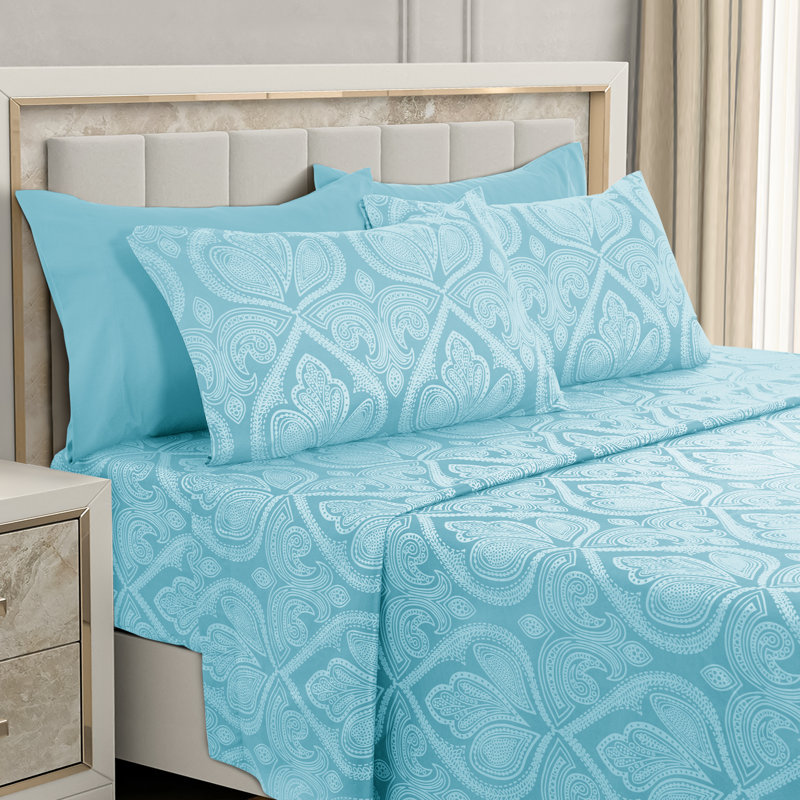 Ensemble de draps en microfibre Lux Hotel, Ensemble de draps pour grand lit + 1 drap-housse +, Bleu