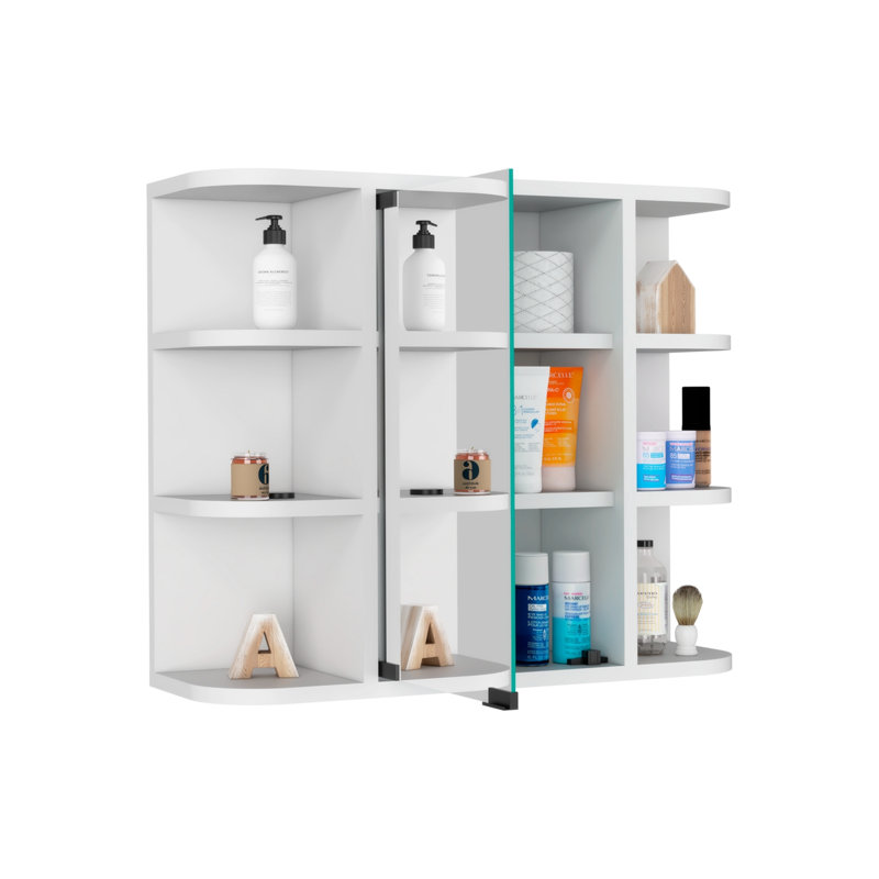 Pharmacie, six tablettes extérieures, Blanc