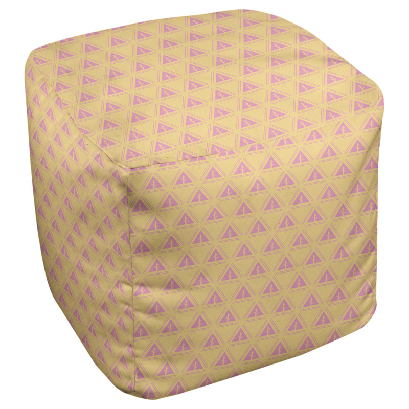 Repose-pieds à cubes minimal tree à deux couleurs, Jaune / Rose