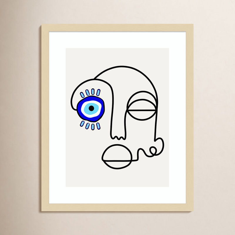 No Evil Permise - Reproduction d'art graphique sur papier encadré, H 21 po x l 17 po, Naturel