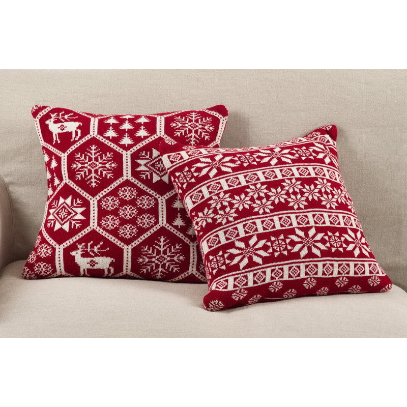 Nederland Holiday Fair Isle Square Throw Pillow