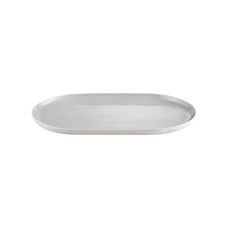Plateau de service ovale en céramique SABLO, Gris