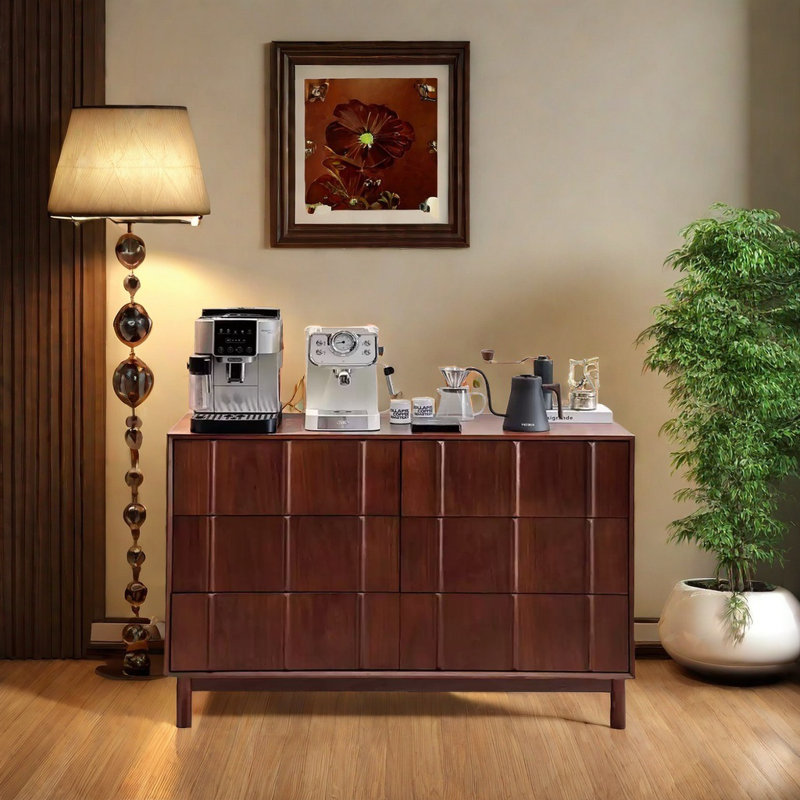 Commode d'appoint simple grande capacité, Noyer