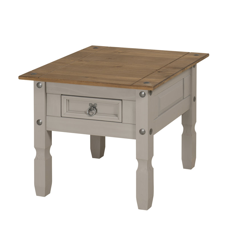 Palmea Solid Wood End Table, Grey
