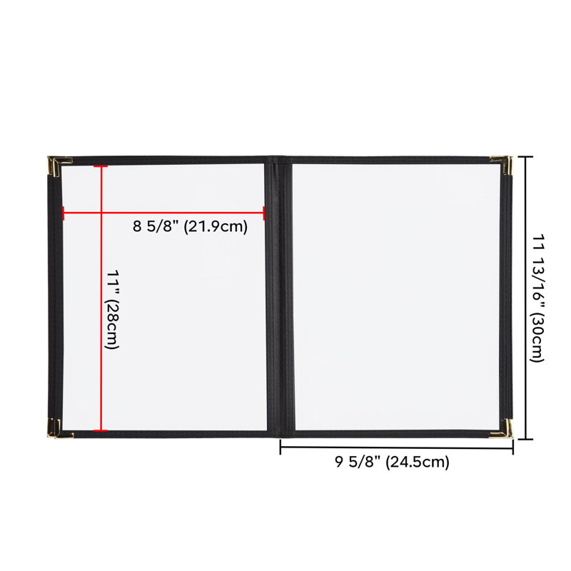 WeChef 10 Pack Restaurant Menu Covers 8.5" x 11" Book Style 4 Pages 6 Views Cafe