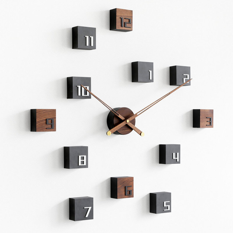 Oversized THE COMPLEX 82cm Silent Wall Clock, Black/Brown