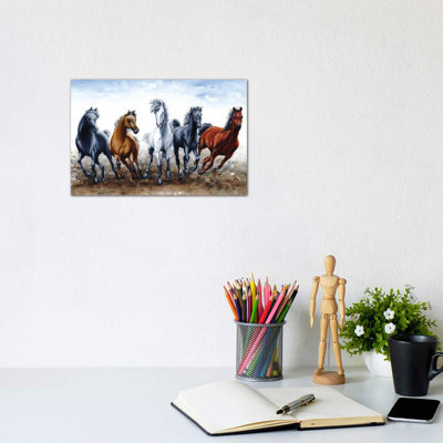 Wild Arabians 1 Piece Wrapped Canvas Painting