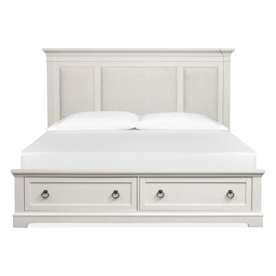 King Upholstered Panel Storage Bed