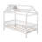 Twin Size Wood House Bed with Fence-124151142