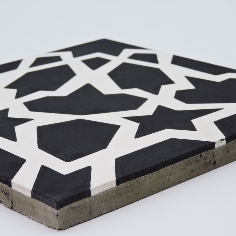 Bahja 8" x 8" Cement Patterned Wall & Floor Tile
