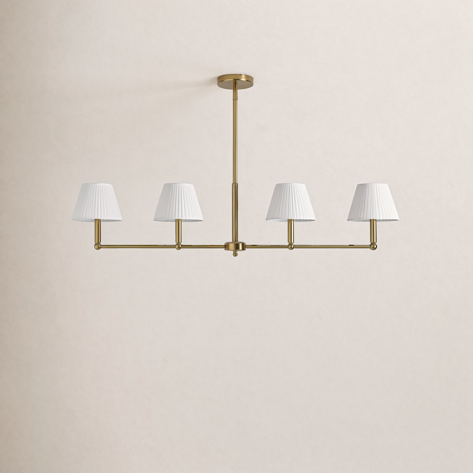 Costa 4-light Linear Chandelier, Brushed Brass