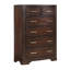 Commode de rangement moderne à finition cerisier avec commode verticale 6 pièces