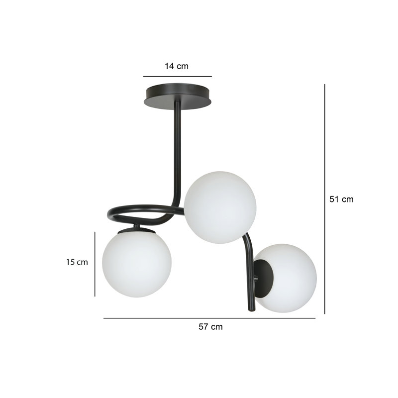 Gabilan 3 - Light Unique/Statement Pendant, Black
