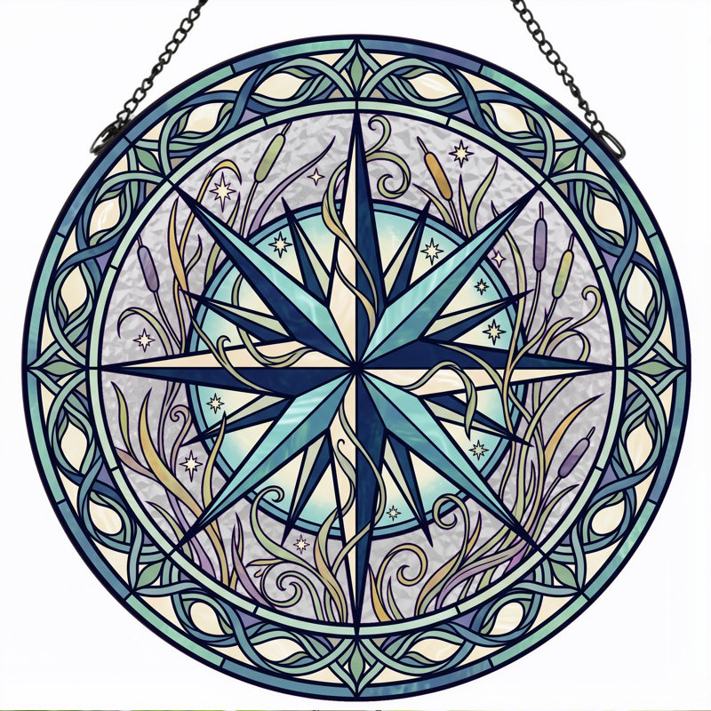 Panneau de vitrail en verre coloré, 7,8 heures, H 7,8 po