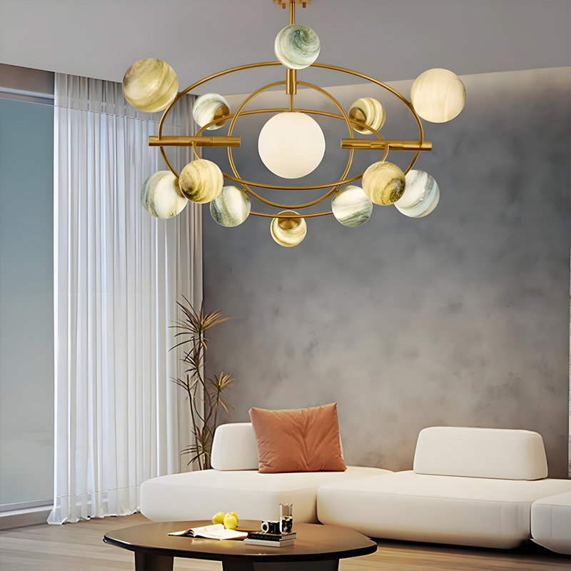 Luminaire suspendu en verre Luxury, 39.37" W, 13