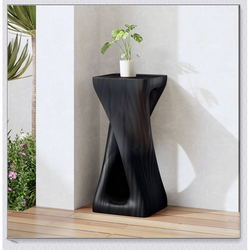 Table d'appoint d'extérieur Twist Shape, Black