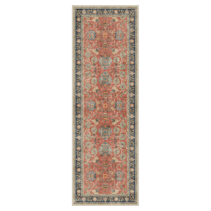 Roehit Persian Heritage Medallion Machine Washable Oriental Performance Area Rug - Ancient Safavid Inspired Faux Wool - High-Rebound Foam & Non-Slip Backing