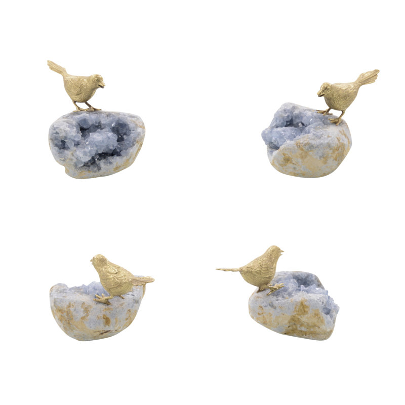 Bird on Celestite Rock I Figurine